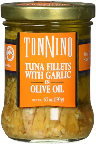 Tonnino Tuna Fillet with Garlic In Olive Oil, (Pack of 6)