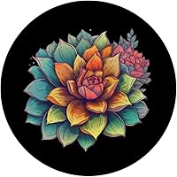 Vista 3 de Cactus Blooming Cactus Cactus Suculentas Amante de Flores Silvestres Lindos PopSockets Intercambiables PopGrip