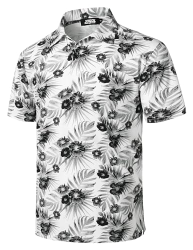 JOGAL Mens Golf Polo Shirts Short Sleeve Dry Fit Performance Moisture Wicking Printed Summer T-Shirt3