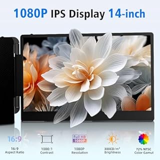 Newwin Laptop Screen Extender Monitor 14" FHD 1080P IPS Portable Triple Screen Clip on Laptop Monitor Extender Multi Screen Extension Extra Display for 13.3-17" Laptops Compatible with Windows Chrome