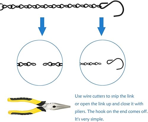 Miniatura 4 de YINGFENG Paquete de 10 cadenas colgantes negras de 9.5 pulgadas, colgadores de plantas de jardín para colgar comederos de pájaros, vallas