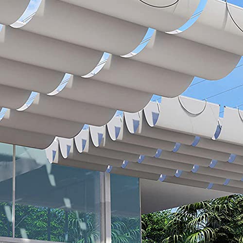 Voile d'ombrage rétractable gris 0,9 x 8 m protection UV extérieur avec kit