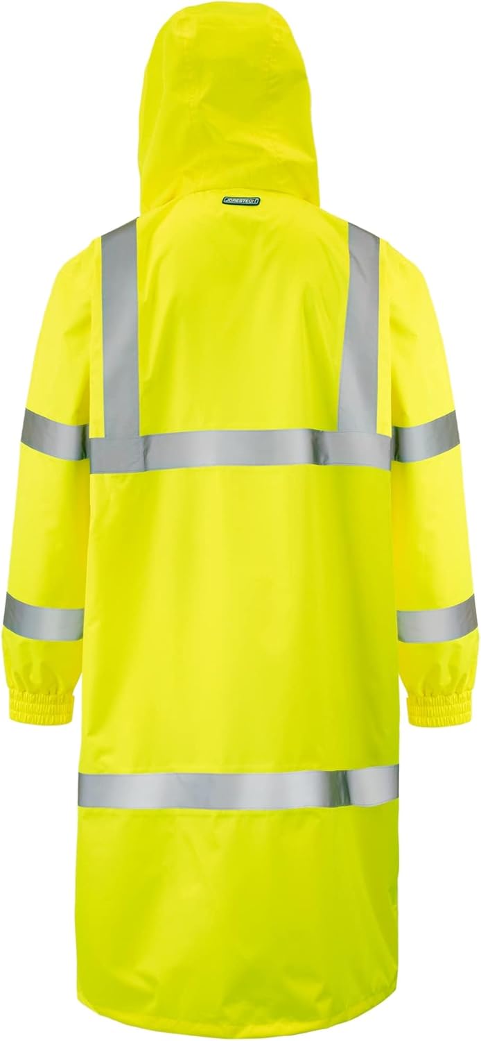 JORESTECH Safety Waterproof Rain Set: Work Jacket with Reflective Tape and Safety Overall Pants, ANSI Compliant
