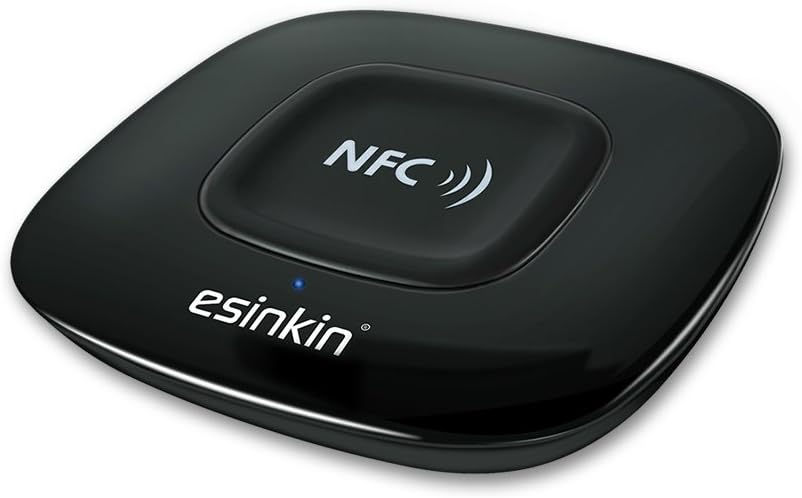 esinkin Bluetooth Receiver Wireless Audio Adapter 4.0NFC-Enabled for HD Music Stereo Sound System