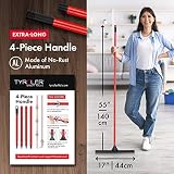 Tyroler Pull & Push Squeegee wykonany w 100% z naturalnej gumy, 44 cm, patentowa, aluminiowy antykorozyjny 4-częściowy uchwyt, bezpieczny dla mebli, wielopoziomowy, drewno liściaste, płytka, garaż