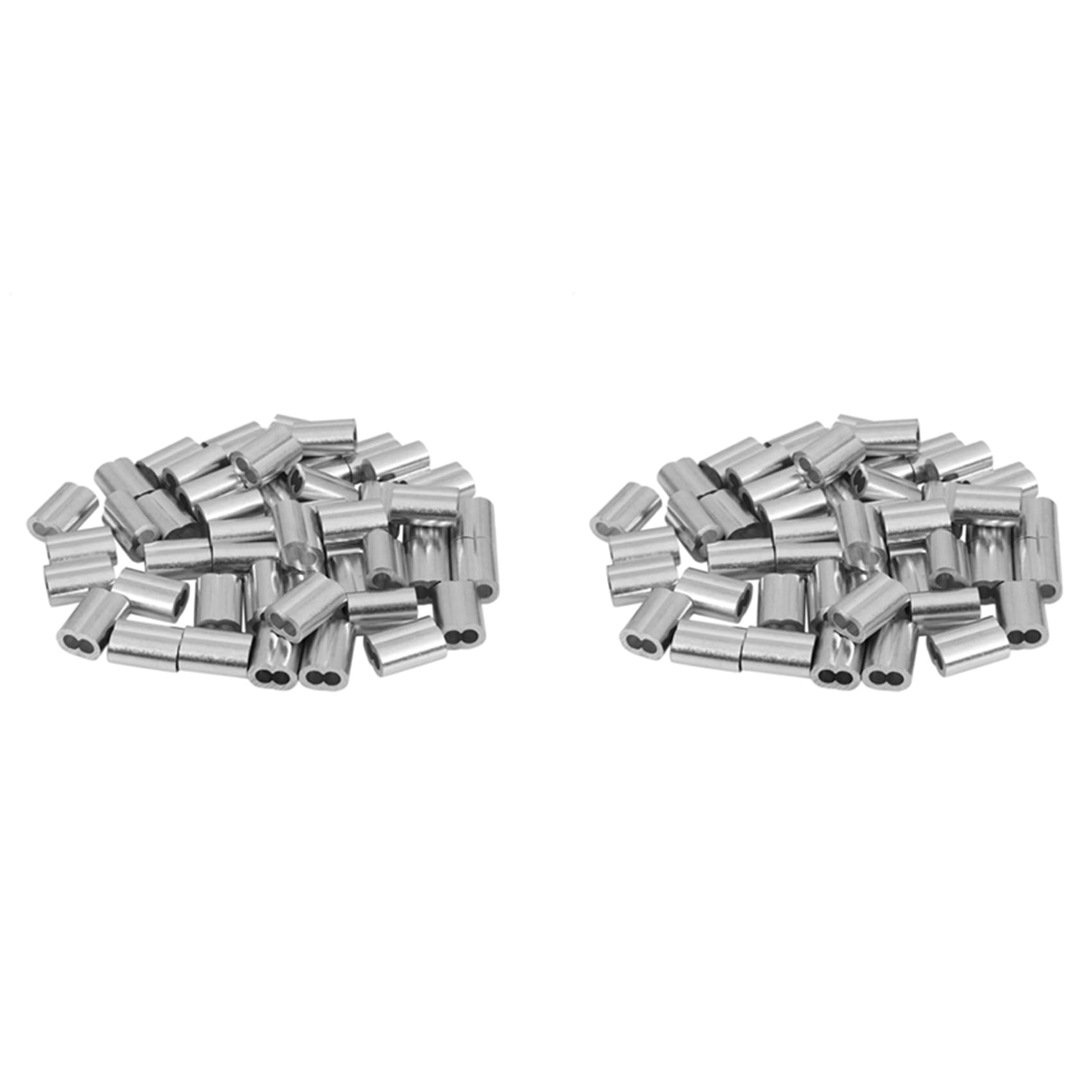 Jnchdghwa 100Pcs 15mm Aluminum Hourglass Ferrules Sleeve Crimp for 3mm Wire Rope