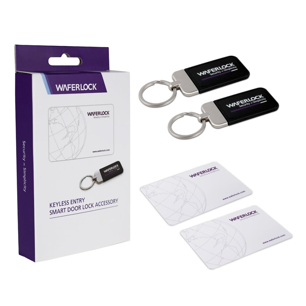 WAFERLOCK C760 Compatible RFID Key Tags & Cards Set - Smart Lock Accessories for Euro Cylinder - 2 Key Fobs + 2 Cards - 13.56MHz MIFARE