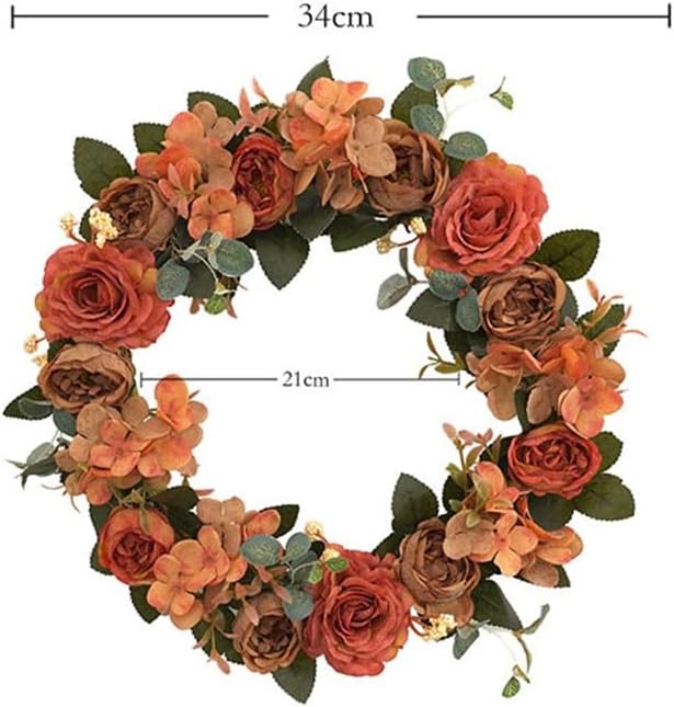 Hydrangea Peony Wreath Fake Flower Hanging Decoration Round Wreath Lintel Installed Wedding Home