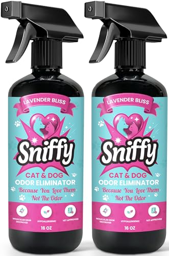 Sniffy Pet Odor Eliminator Spray – Lavender Enzymatic Cleaner for