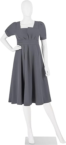 Maniquí femenino, vestido blanco para adultos, maniquí ajustable realista, un maniquí de pie, con cuerpo completo para adultos