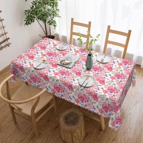 Nappe rectangulaire fleur et papillon rose idéale pour pique-nique et fêtes - 2