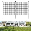 10 Panels No Dig Decorative Outdoor Garden Fence for Yard, 32 in(H) X 23.6 ft(L) Animal Barrier Fencing Rustproof Metal Wire Panel Border for Dog, Rabbits, and Patio Temporary Ground Stakes