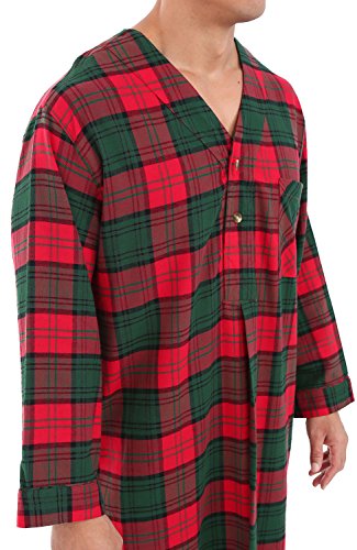 Alexander Del Rossa Men's Lightweight Flannel Sleep Shirt, Long Henley Nightshirt Pajamas2
