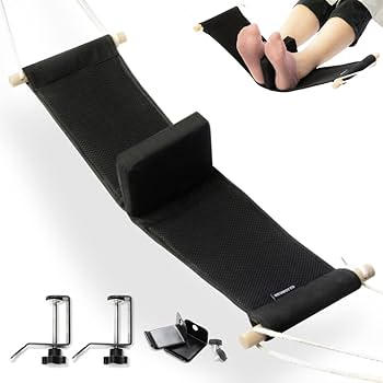 足置き ハンモック フットレスト デスク 足休め 足ハンモック ブラック Amazon | DUOLEIMI 足置き ハンモック フットレスト デスク 足