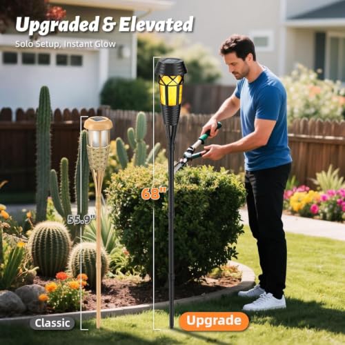 Evelynsun Flickering Flames Torch Light Solar Garden Lights Waterproof Landscape Lighting - 8 Pack by Evelynsun - Used condition - Image 5