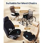 Everlasting Comfort Doctor Recommended Memory Foam Seat Cushion for Office Chairs & Car - Ergonomic Office Desk Accessories - Cushions for Tailbone Pain Relief, Sciatica (Black, X-Large) - Image 5
