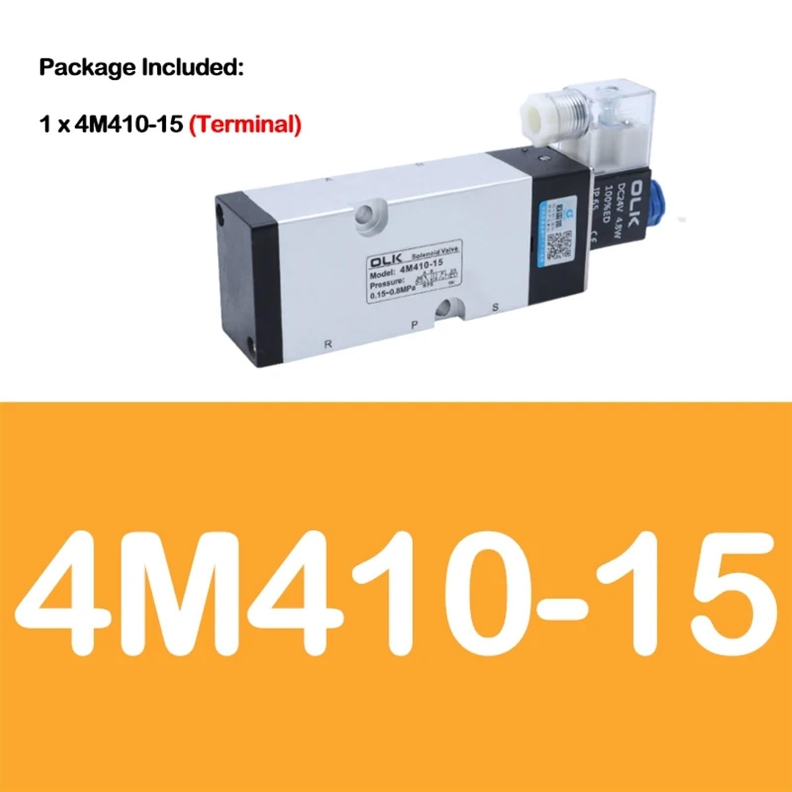4M210-08 4M310-08 4M410-10 Válvula solenoide eléctrica neumática de Cinco vías, 2 Posiciones, 3 Puertos, Control de válvula de Aire electromagnética.(4m210-08 Pc10-02,AC24V)