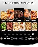EDENPEER Extra Large Air Fryer,11-IN-1 6 QT 450F Air Fryer with Superior Airflow, Dual Heat Source Technology, Smart Digital Wide Fryer with PFAS Free Basket, Fits a 12" Pizza or 33 Chicken Wings