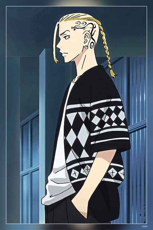 POSTERDADDY Draken Ken Ryuguji Tokyo Manji Tokyo Revengers Character Black Eyes Blonde Hair Toman Matte Finish Paper Poster Print 12 x 18 Inch (Multicolor) PD-15099