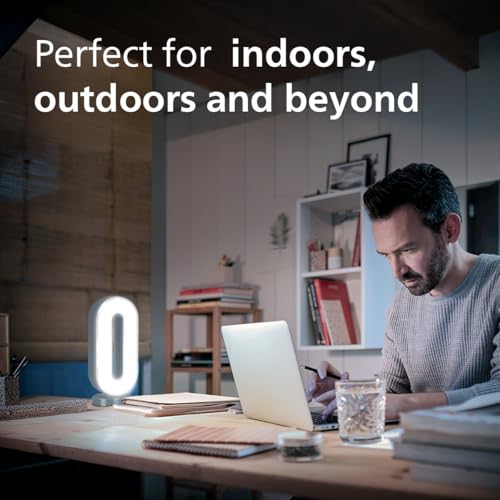 Image of PHILIPS Rover 10W Rechargeable LED Emergency Light | 800 Lumens | 2500mAh Battery | Type-C Fast Charging | 2 Brightness Modes | Up to 1.5H Backup | Ergonomic Handle, Portable | Grey, Pack of 1