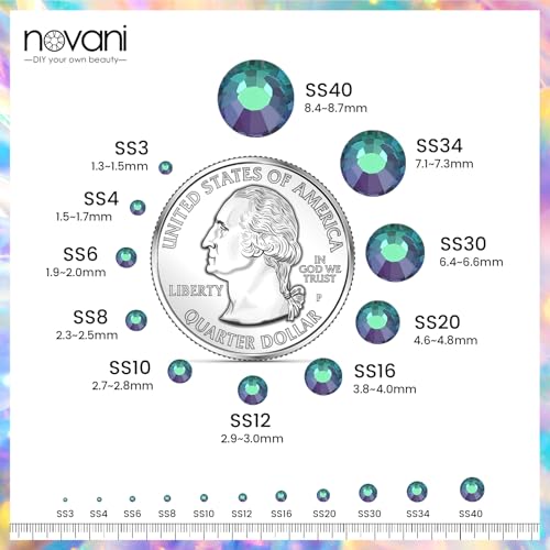 Image of Flatback Rhinestones Non Hotfix Rhinestones for Crafts Glass Nail rhinestones Nail Gems Crystals Rhinestones for Makeup Bags Shoes Decoration DIY(SS6,1440pcs,Green Flame)