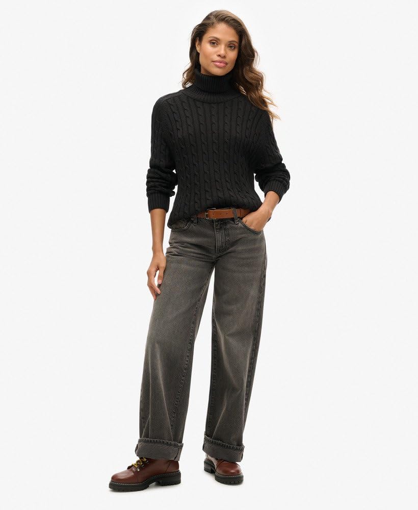 Superdry Pull ample à col roulé torsadé pour femme