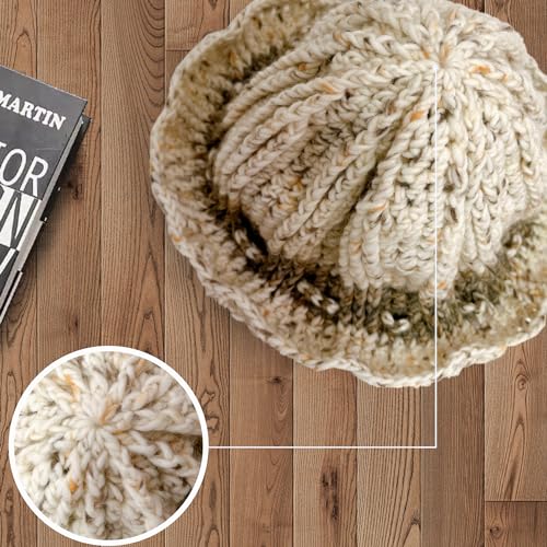 Image of 2 Pack Wool Blend Yarn, 2x3.5oz / 285yds, #3 DK, 20% Wool 80% Acrylic, Variegated, Single-Ply Soft Crochet & Knitting Wool Yarn for Sweaters, Scarves, Hats (Buttercream)