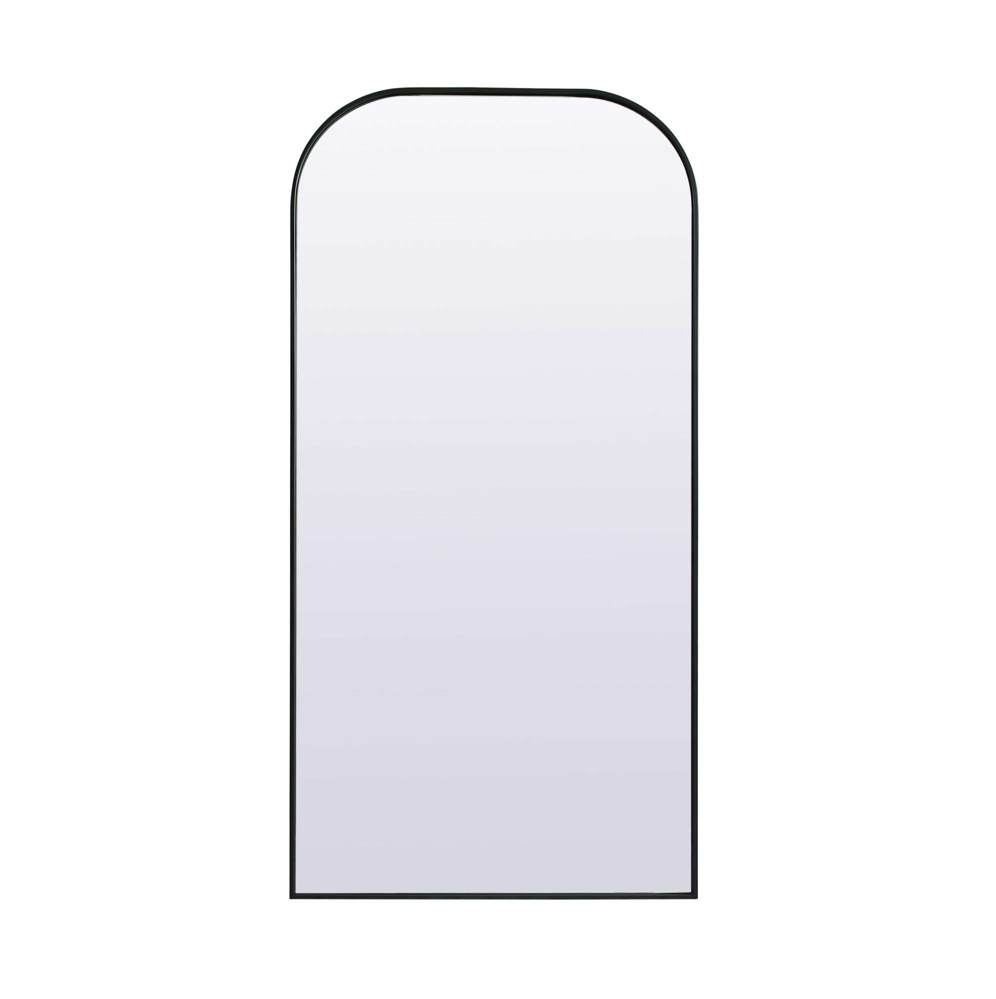 Metal Frame Arch Full Length Mirror 35x72 Inch - Brushed Nickel