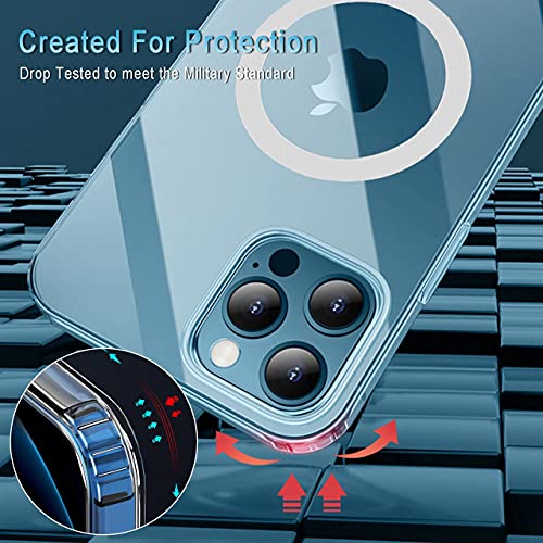 Jasilon Magnetic Clear Case For Iphone 13 Pro Max Case 6.7 [Compatible With Magsafe Charger&Battery] [Military-Drop Protection][Shock-Absorbing Corners] Protective Case Bumper Cover-Clear #TOP5