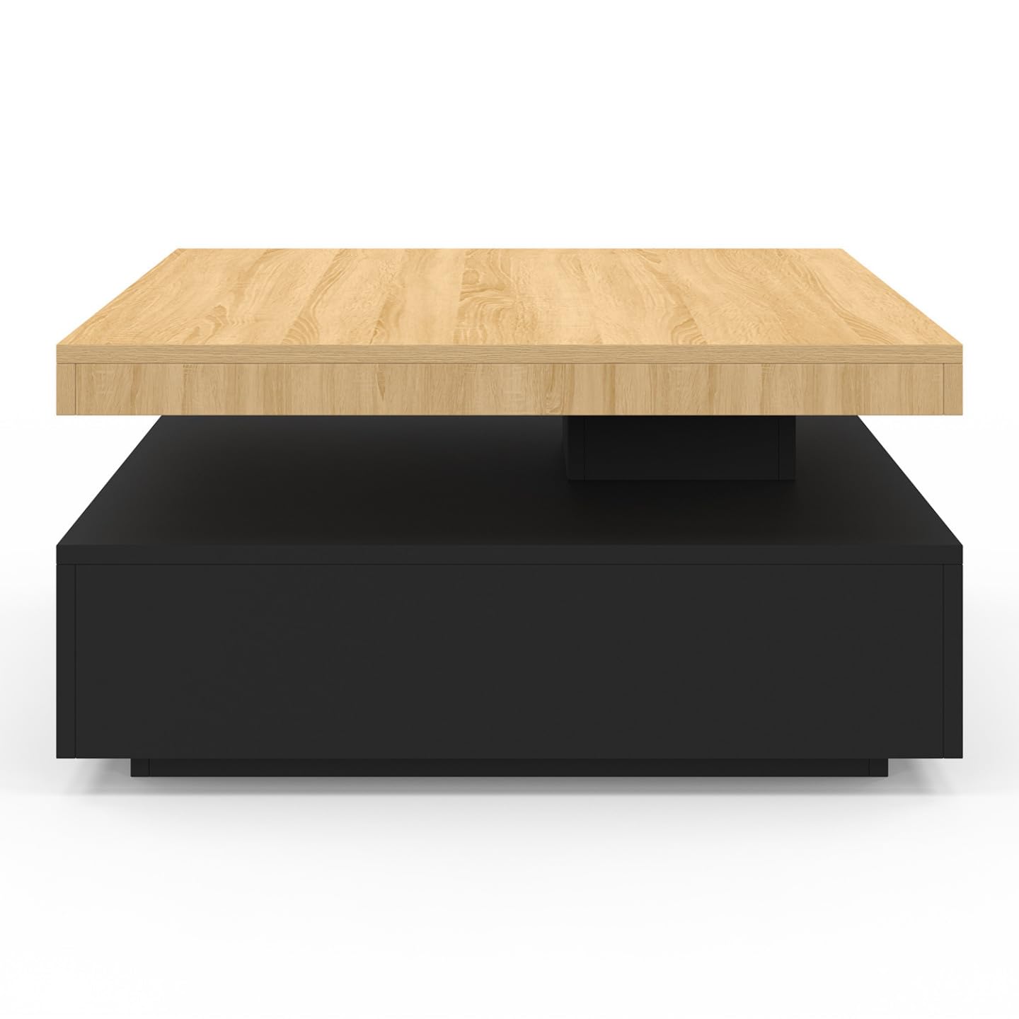 IDMarket - Table Basse carrée pivotante Thea 70 cm Bois et Noir