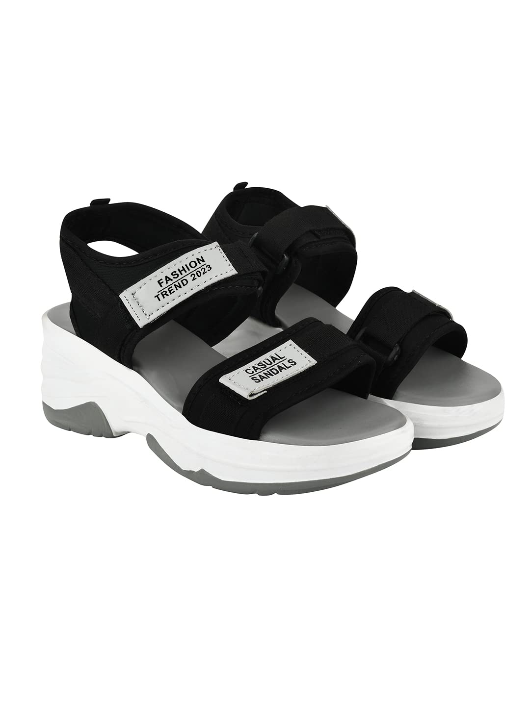 Stylestry Lightweight Comfortable & Trendy Flatforms Black Sandals for Women & Girls /UK6 (B0CB6RVQJX) Amazon Price History, Amazon Price Tracker