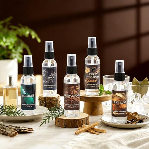 Image of 6 Pcs Hydrating Hand Sanitizer Spray Scented Hand Sanitizer Spray | Travel Size2 Fl oz Pocket Bottle for Men Adult Coworker Friend Office Car Travel Father's Day Dad Gifts