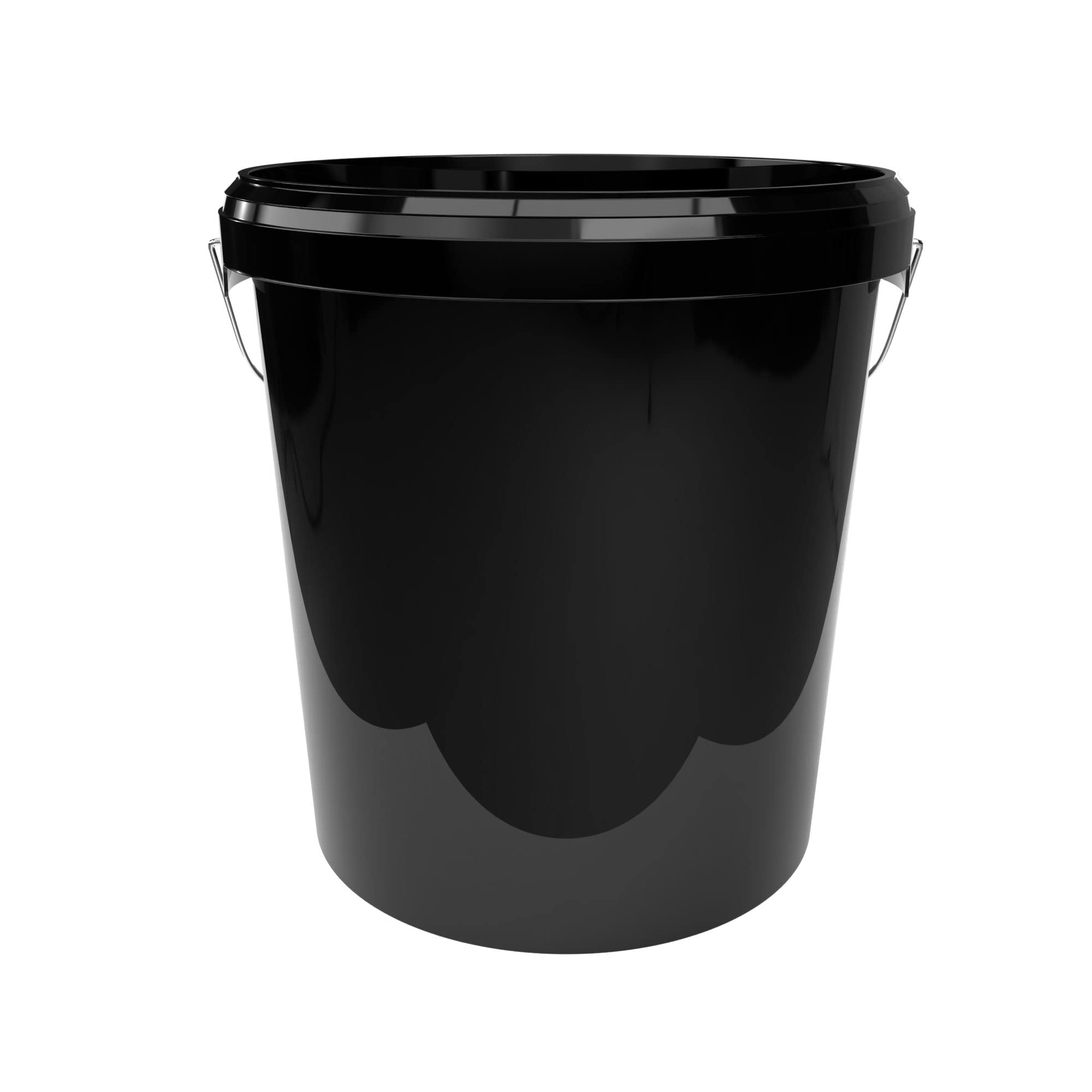 FixedByU avec Couvercle 16 litres Noir hermétique et Stable Seau Vide avec poignée et Couvercle de Fermeture pour Aliments Produits Chimiques Peinture Murale Poudre à Laver Colle 10 pièces