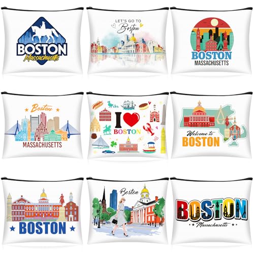 Huhumy 9 Pcs Boston Cosmetic Bag Souvenir