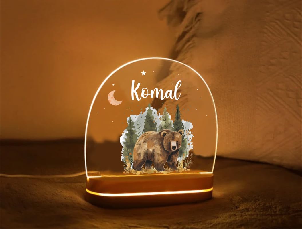THE GRANDEUR Acrylic Personalized Name LED Night Table Lamp Gifts for Men Women|Customized Gifts for Men Women Husband Wife Girlfriend Boyfriend (Design 4), Multicolor 1
