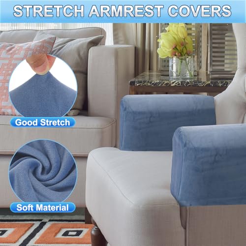 Fundas elásticas para reposabrazos de sillón reclinable con pasadores para protector de sofá 5