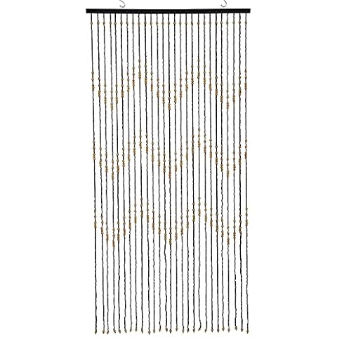 Nature Wood Beaded Curtain " Ziggy " 27 Strands, ZigZag Pattern Bamboo and Wooden Doorway Beads-Boho Bohemian Curtain For Room Divider Window Hallway Entrance Wall Closet Bedroom(Brown, 1pc 3FTx6FT) Cover