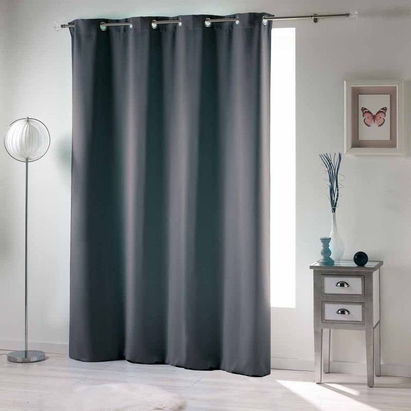 CDAFFAIRES Rideaux occultant Double Face a Oeillets 135 x 240 cm uni Ardoise