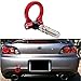 Dewhel BILLET ALUMINUM FRONT REAR JDM RACING CAR AUTO TRAILER TOW HOOK KIT RED M18X2.5 For 09-13 Honda Fit