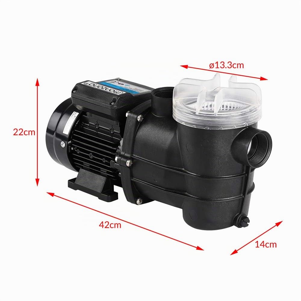 MONZANA® Pompe de piscine 9.960 l/h préfiltre pompe de filtration circulation système filtre à sable hauteur levage 9m pompe piscine filtre à sable