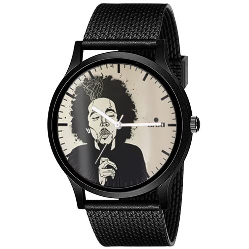 AROA Watch New Watch for Bob Marley and The Wailers Men Black Metal Type Rubber Analog Watch Beige Dial for Men Stylish Watch for Boys (B0C1K14XV4) Amazon Price History, Amazon Price Tracker