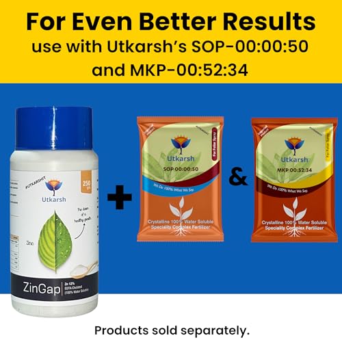 Image of Utkarsh Zinc - 12% EDTA Chelated, 100% Water Soluble Fertilizers for Plants, Micronutrient for Green Foliage, Home Garden, Plant Growth Booster | ZinGap (1 Kg; Pack of 1)