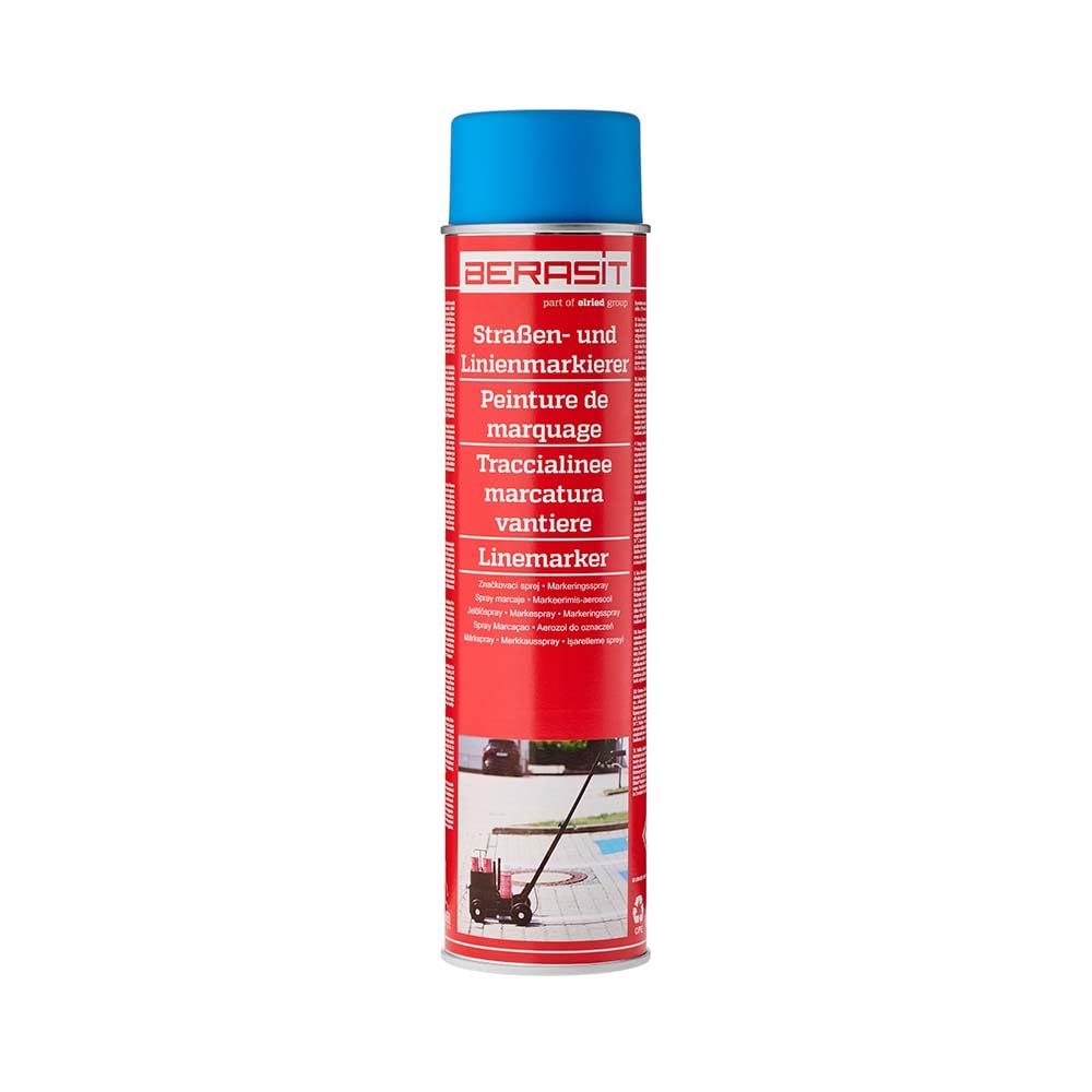 spray marcador de suelos, marcador profesional de calles y líneas, resistente a la intemperie, secado rápido, 600 ml, unidad de envío = 1 lata (azul)