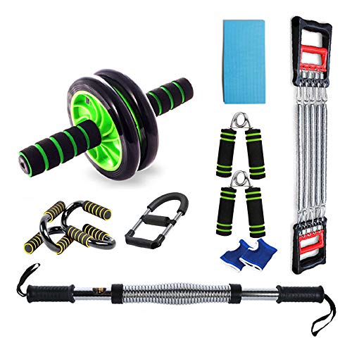 8-In-1 Ab Roller Wheel Set for Exercise, Exercise The Whole Body Spieren Home Gym Fitness Set Mannen Vrouwen Buikspieroefening, Ultimate Home Gym Training Apparatuur