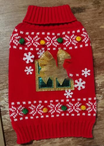 PETCARE Christmas Dog Jumpers for Pets - Knitted Holiday Sweater Clothes for Puppy Cat - Perfect for New Year S