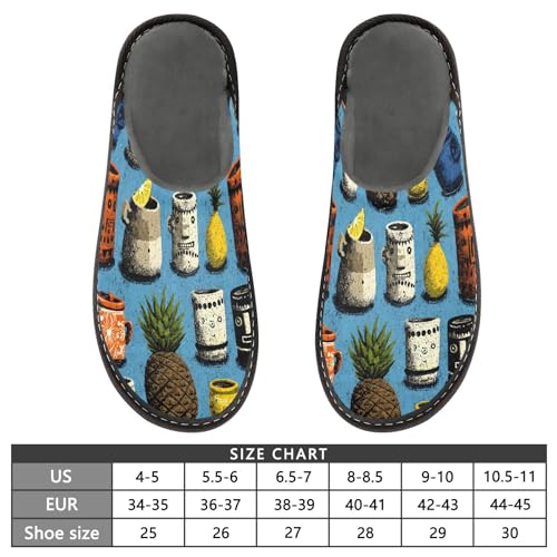 House Slippers Cup Pattern Print, Outdoor Indoor Unisex Rubber Sole Memory Foam 4-52