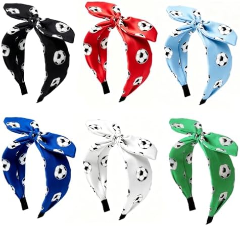 Jaciya Bow Headbands for Women Cute Knotted Headband Fashion Hair Accessories (Multicolor-soccer)