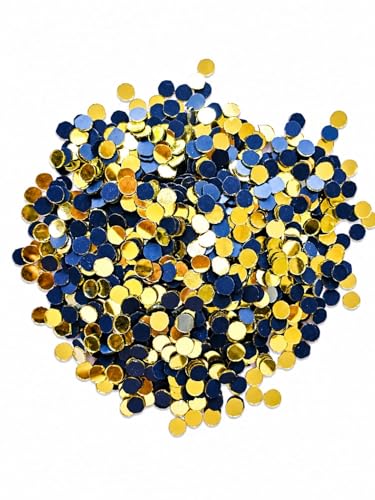 Image of NNJ GROUP 500 Pcs Round Shape Golden Colour Mirror Kit for Lippan Art and Craft Work,Painting, Jewelry Making, Decorative Mirrors 1 Free Fabric Glue