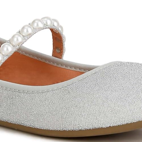 Corphee Pearl Strapped Glitter Ballerinas3