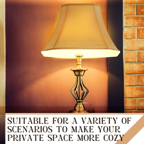 Image of Glooglitter Set of 2 Bell Lamp Shade 6.25 inch x 8 inch Top 11 inch x 16 inch Bottom 12 inch High (Spider) Rectangle Cut Square Replacement Vintage Silk Lampshade for Table Floor Living Room Bedroom (Beige)